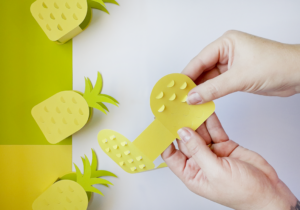 Caixinha Abacaxi com molde grátis