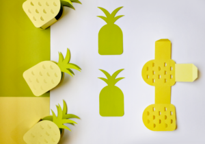 Caixinha Abacaxi com molde grátis