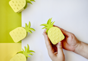 Caixinha Abacaxi com molde grátis