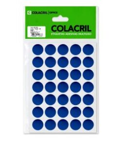 ETIQUETA REDONDA 19MM AZUL PCT C/ 12 FLS 420 ETIQUETAS TOTAL